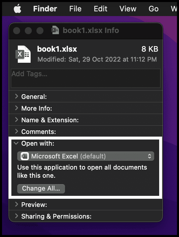 How to make excel default on mac