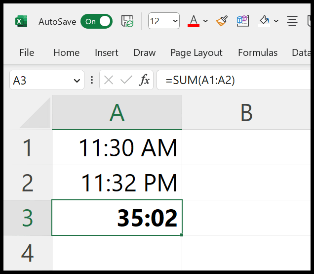How to convert time value into minutes in excel formula 